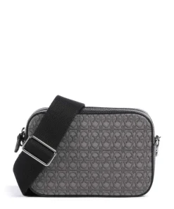 Coccinelle Tebe Monogram Crossbody bag grained leather, cotton grey/black Online