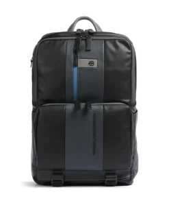 Piquadro Urban Laptop backpack 17″ fine grain cow leather black/grey Discount