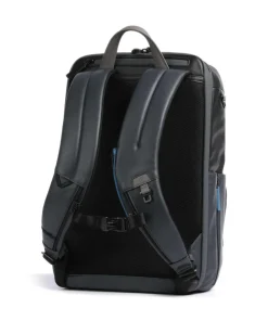 Piquadro Urban Laptop backpack 17″ fine grain cow leather black/grey Discount