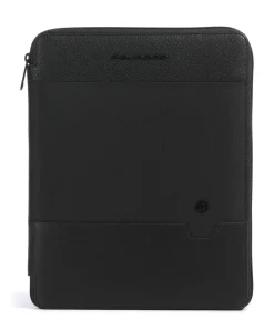Piquadro W138 Portfolio recycled polyester, grained cow leather black Sale