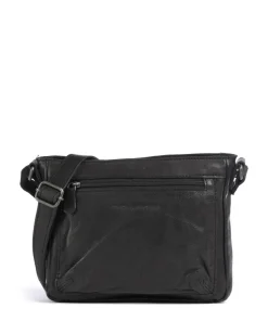 The Chesterfield Brand Washed Waxed Cow Aston Crossbody bag grained cow leather black Discount