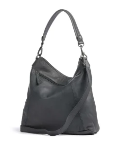 The Chesterfield Brand Washed Waxed Cow Sintra Hobo bag grained cow leather grey-blue Sale