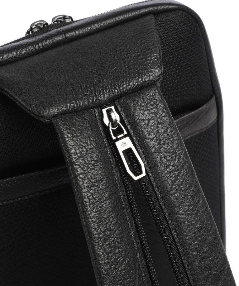 Piquadro Wollem Sling bag 10″ grained cow leather black Sale