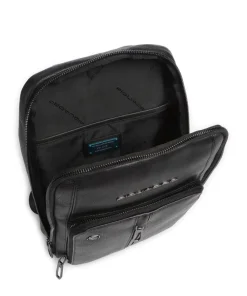 Piquadro Wollem Sling bag 10″ grained cow leather black Sale