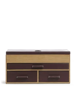 Clearance Wood Jewelry box fine grain cow leather, wood Jewelry Boxes