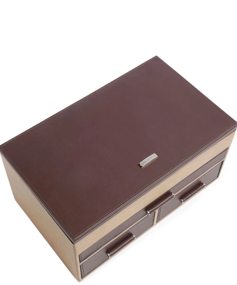Clearance Wood Jewelry box fine grain cow leather, wood Jewelry Boxes