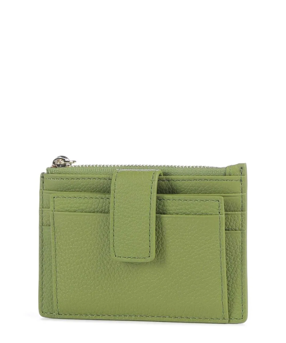 AIGNER Zita Credit card holder grained cow leather green Best