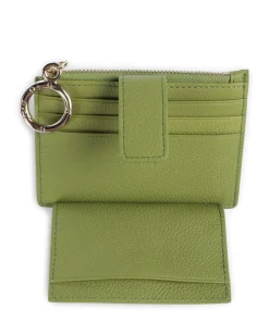 AIGNER Zita Credit card holder grained cow leather green Best
