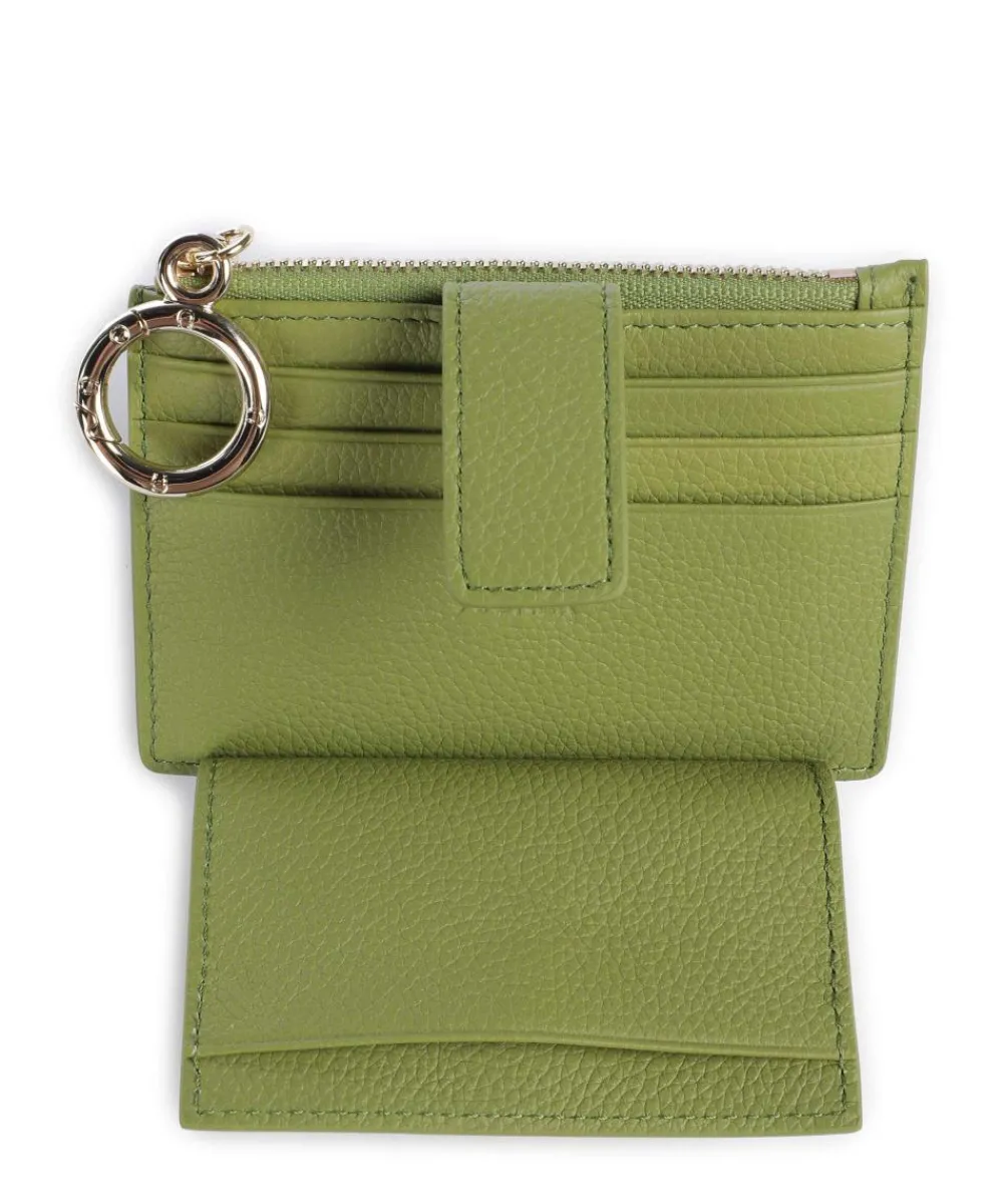 AIGNER Zita Credit card holder grained cow leather green Best