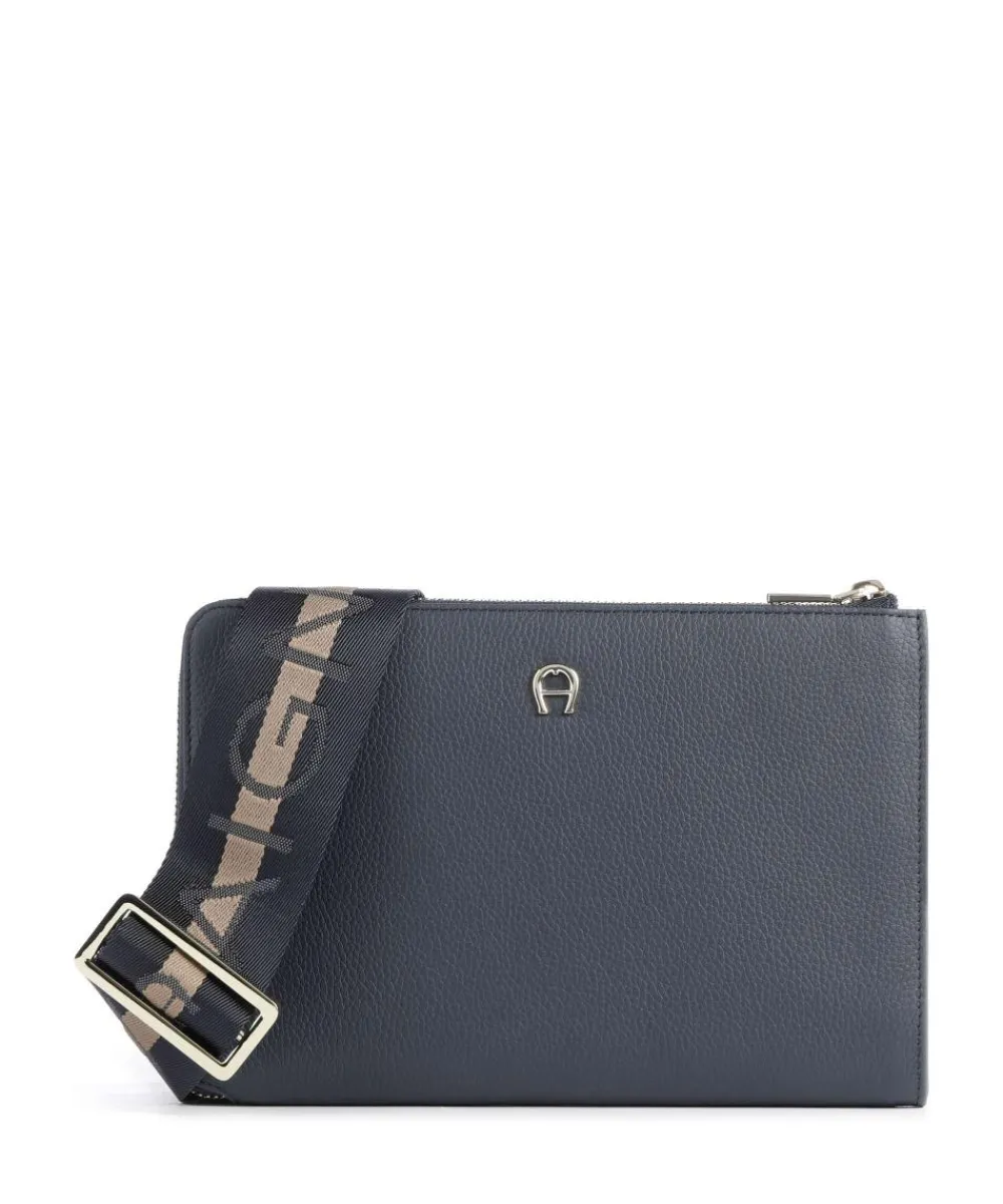 AIGNER Zita Crossbody bag grained cow leather dark blue Online