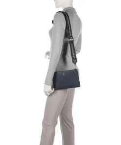 AIGNER Zita Crossbody bag grained cow leather dark blue Online