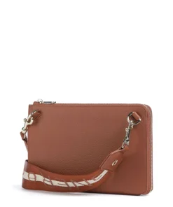 AIGNER Zita Crossbody bag grained cow leather brown New