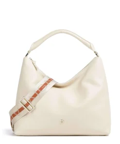 AIGNER Zita M Hobo bag grained cow leather cream Online