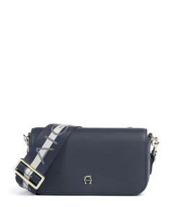 AIGNER Zita S Crossbody bag grained cow leather dark blue Outlet