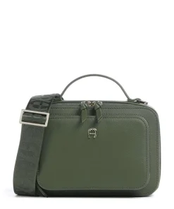 AIGNER Zita S Crossbody bag grained cow leather dark green Clearance