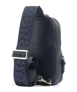 AIGNER Zita Sling bag grained cow leather dark blue Best