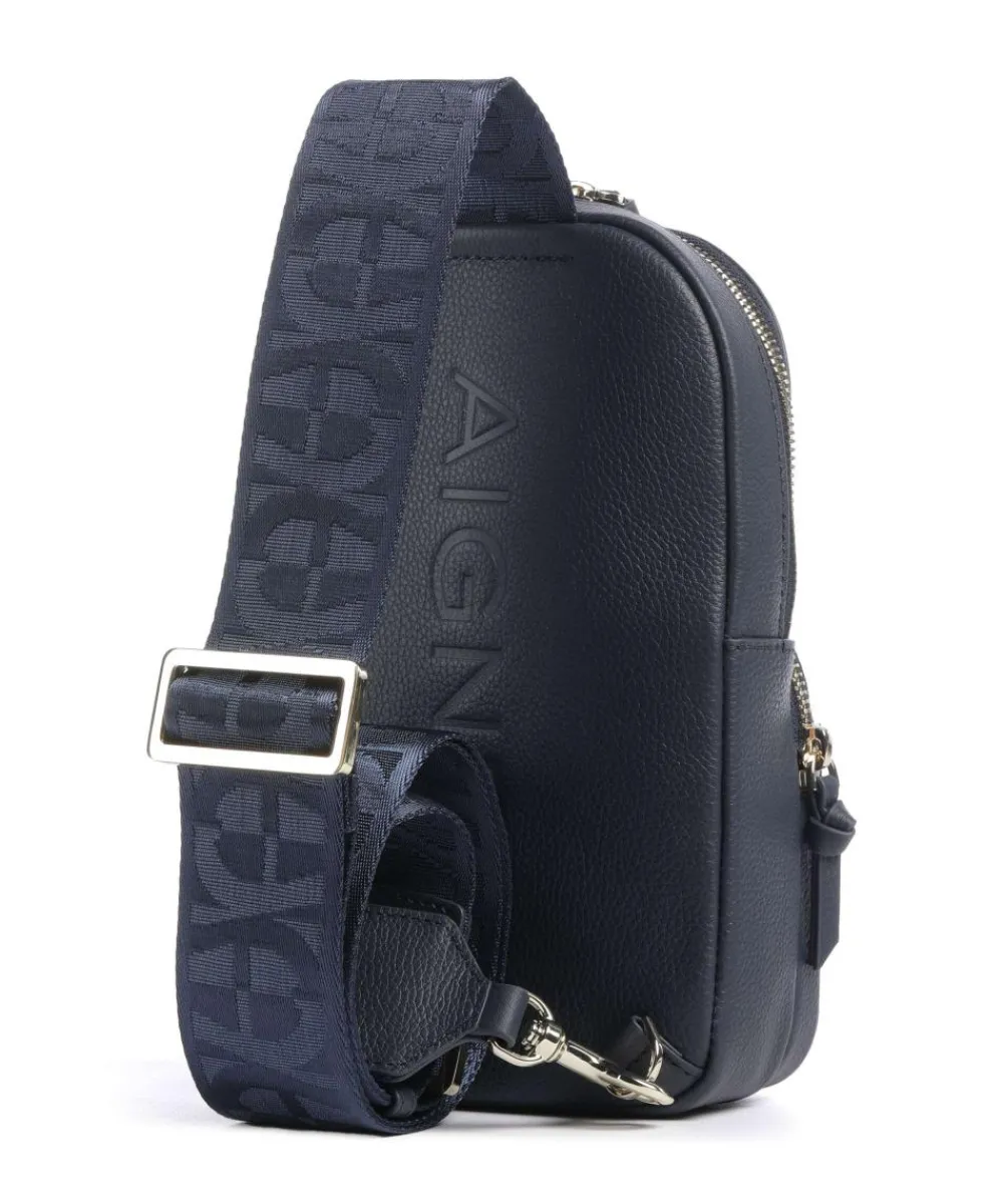 AIGNER Zita Sling bag grained cow leather dark blue Best