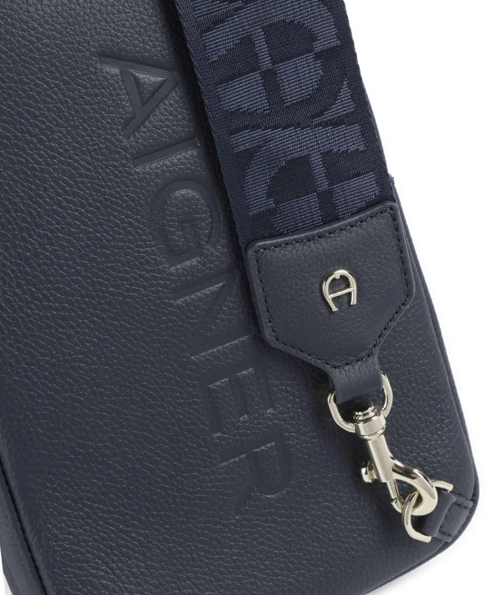 AIGNER Zita Sling bag grained cow leather dark blue Best