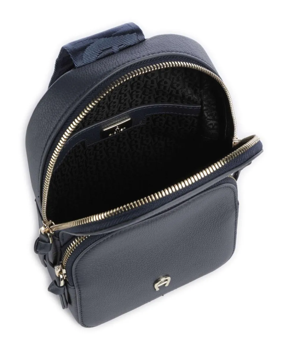 AIGNER Zita Sling bag grained cow leather dark blue Best