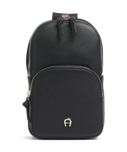 AIGNER Zita Sling bag grained cow leather black Hot