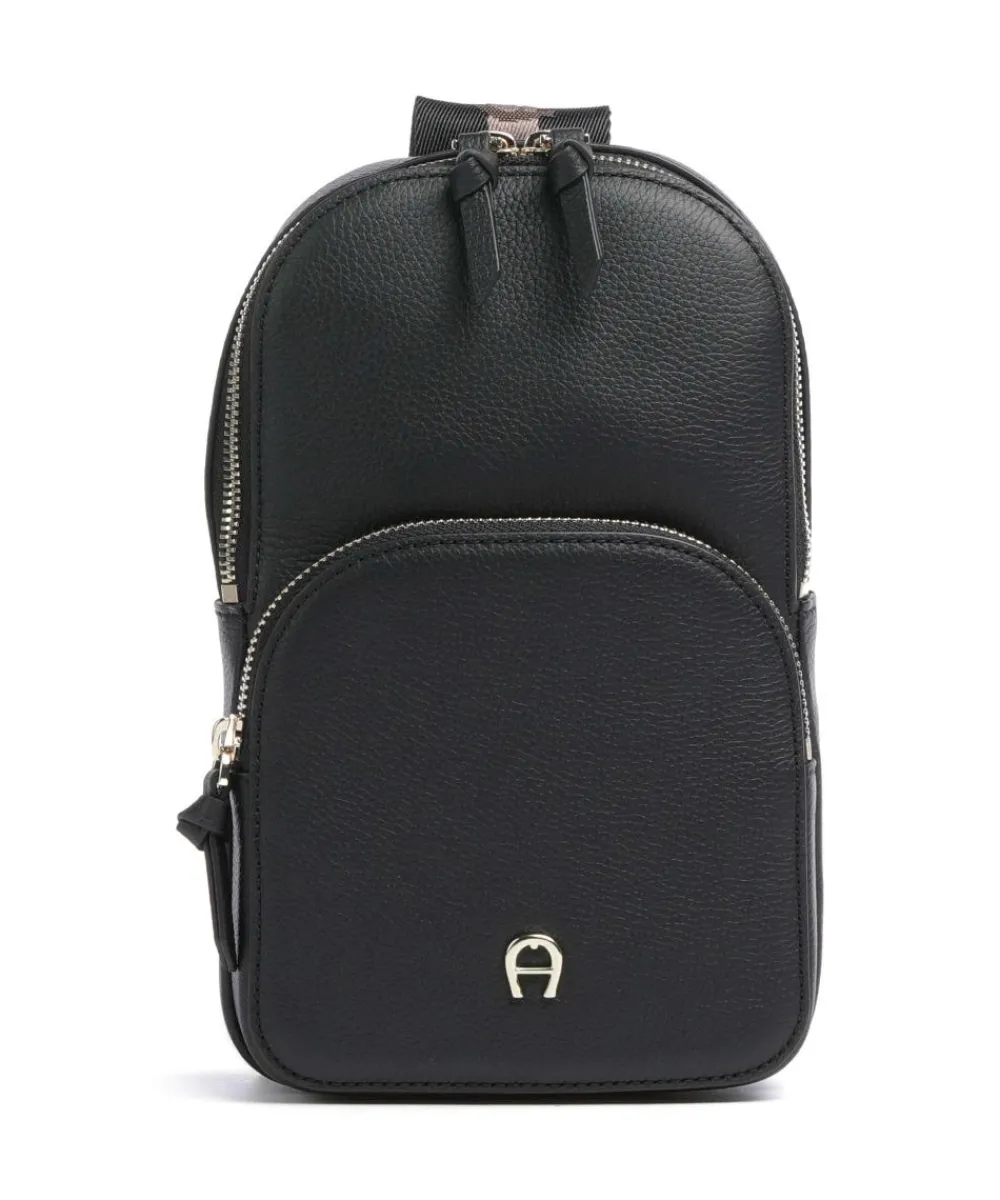 AIGNER Zita Sling bag grained cow leather black Hot