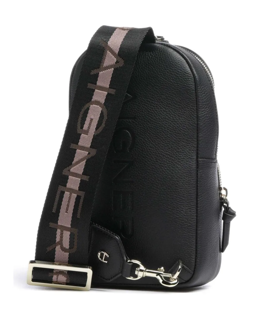AIGNER Zita Sling bag grained cow leather black Hot