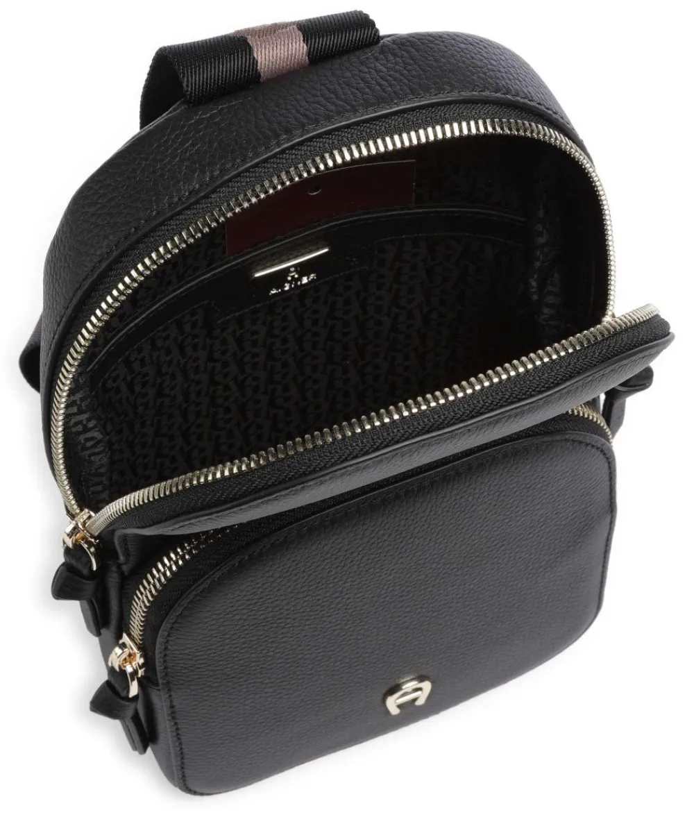 AIGNER Zita Sling bag grained cow leather black Hot