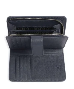 AIGNER Zita Wallet grained cow leather dark blue Sale