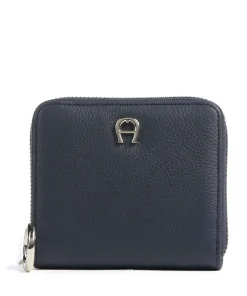 AIGNER Zita Wallet grained cow leather dark blue Hot
