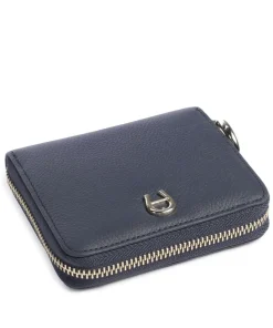 AIGNER Zita Wallet grained cow leather dark blue Hot