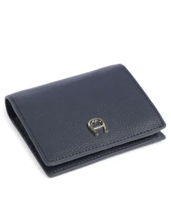 AIGNER Zita Wallet grained cow leather dark blue Outlet