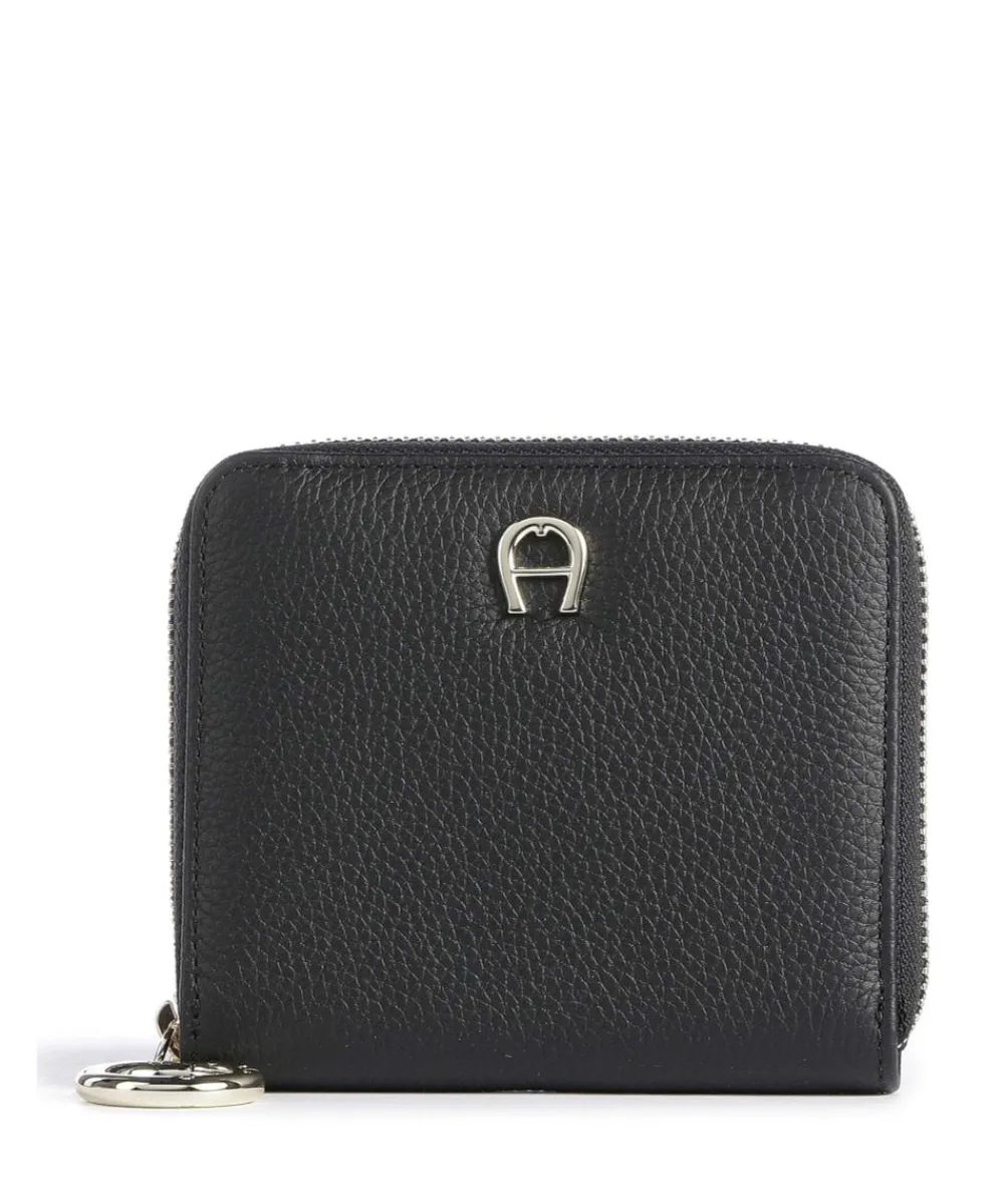 AIGNER Zita Wallet grained cow leather black Discount